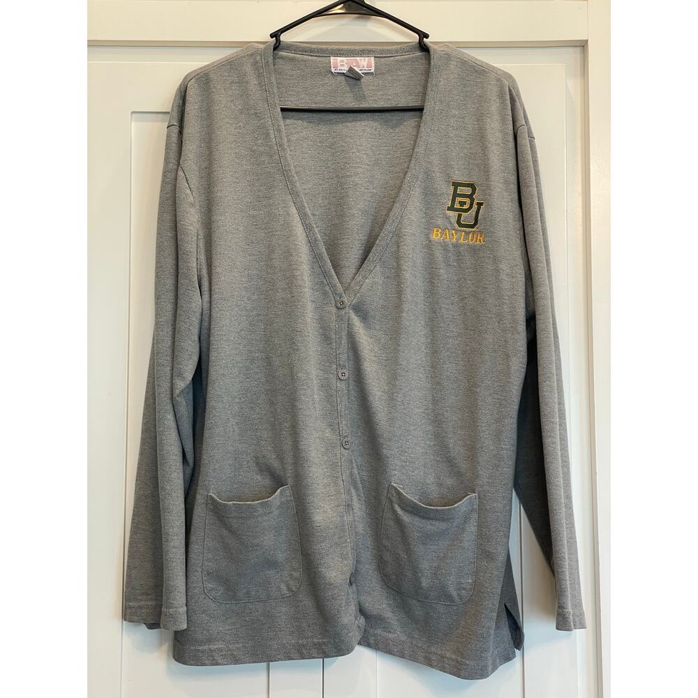 B.A.W Athletic Wear Baylor University gray cardigan Baylor Bears XL